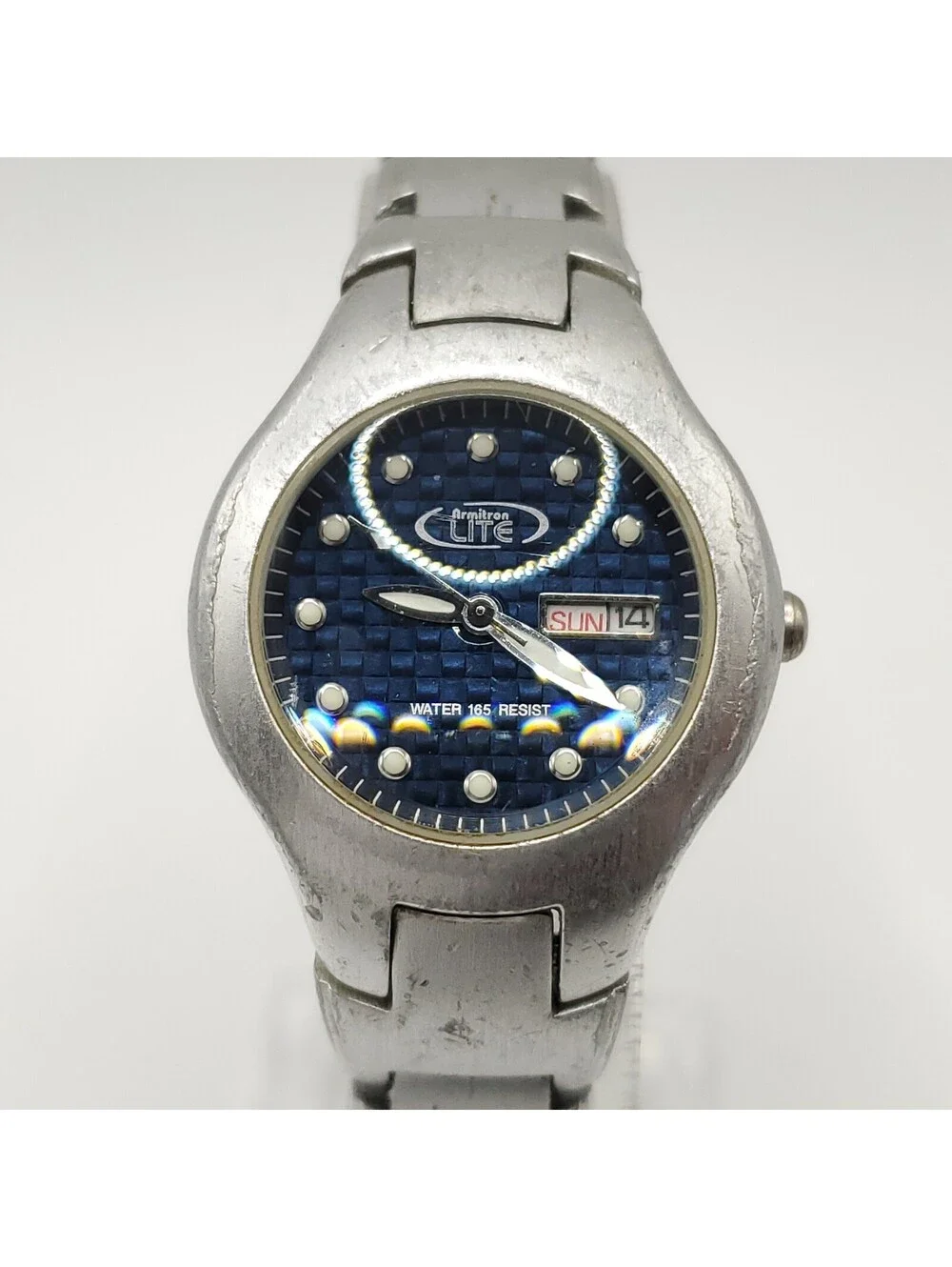 Armitron Lite Blue Day/Date Dial Womens Watch 23mm New Battery